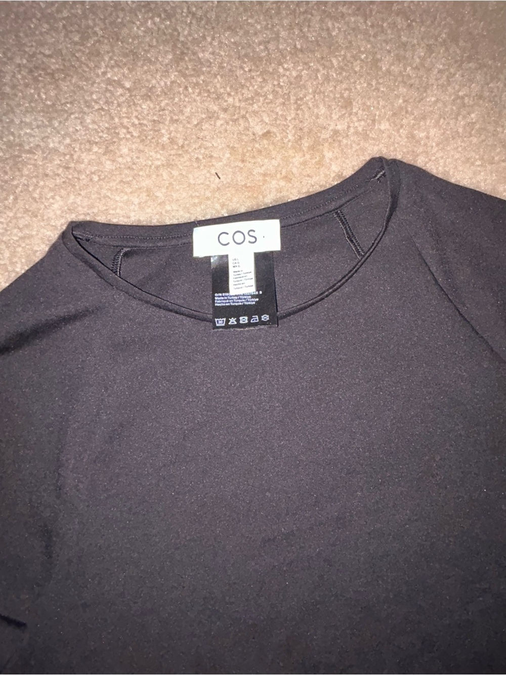 COS Black Long Sleeve Crewneck Top